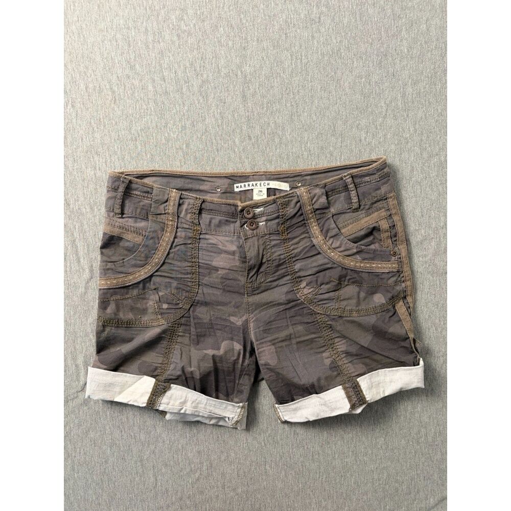 Marrakech Katy Poplin Womens Shorts Sz 26 Camo Cargo Cuffed Gorpcore Y2K Utility